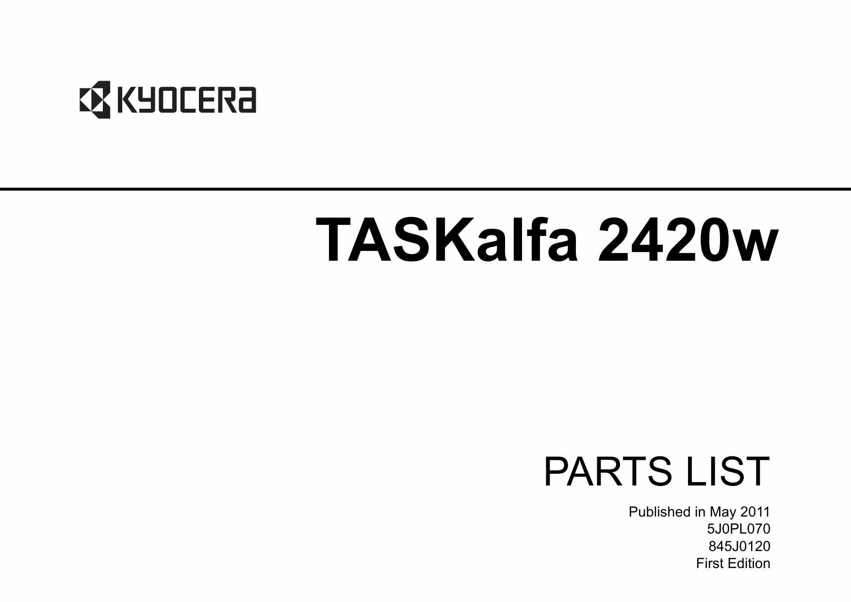 KYOCERA WideFormat TASKalfa-2420w Parts Manual-1